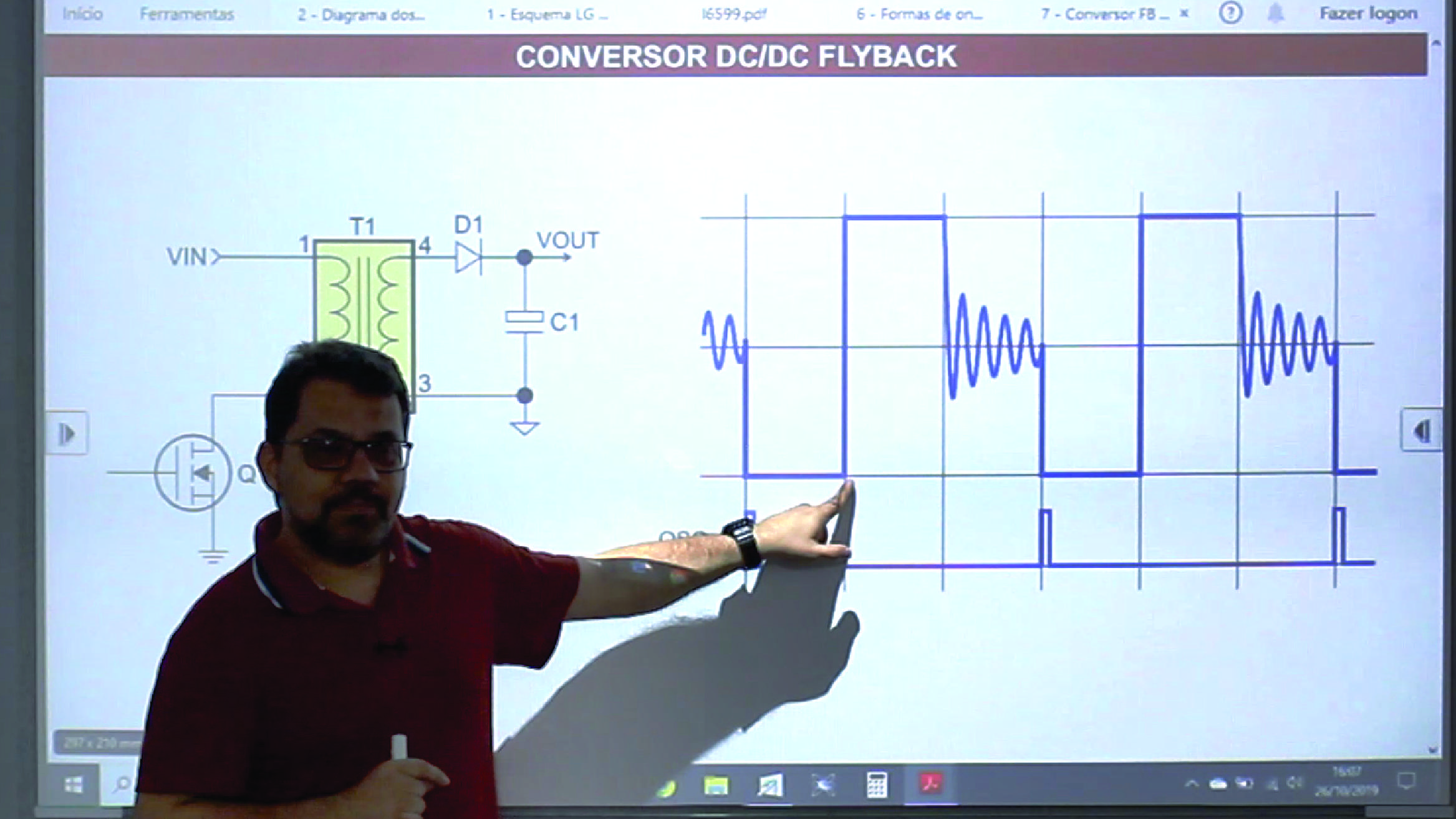 Princípio do conversor DC/DC Flyback