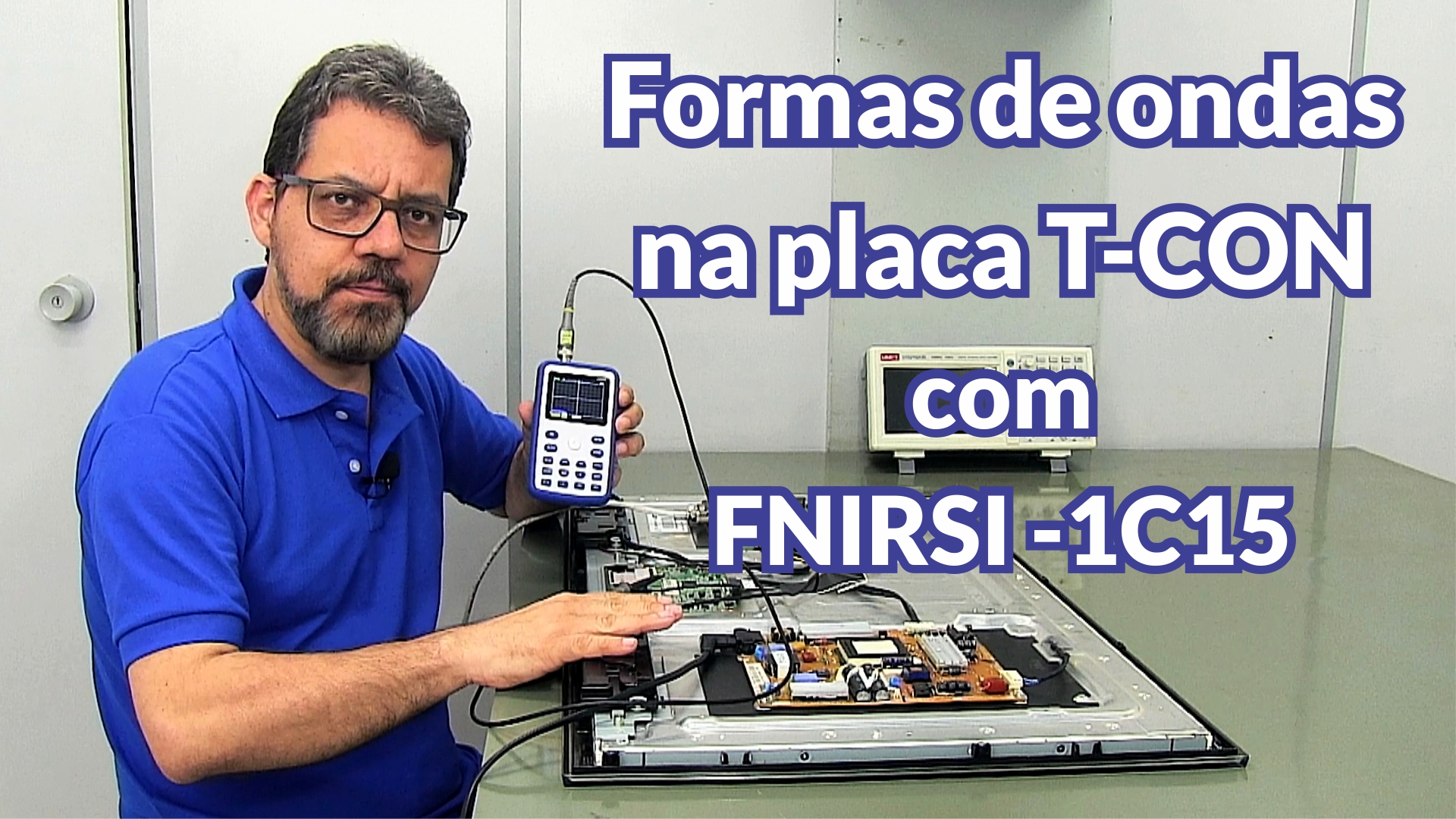 Formas de ondas na placa T-CON com FNIRSI-1C15